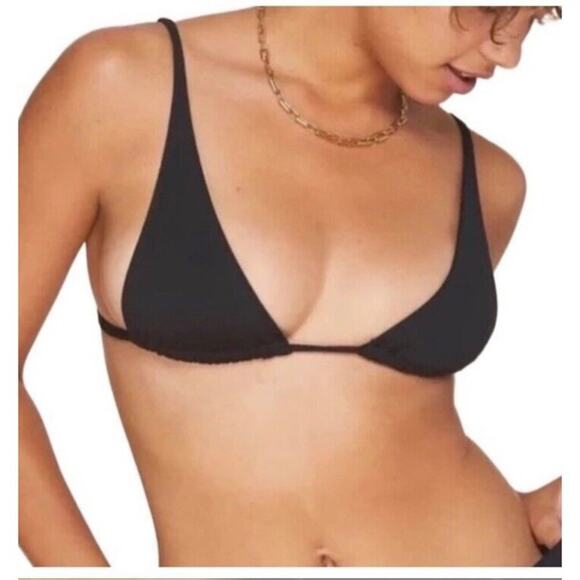 andie swim x demi moore the tropez bikini triangle top women black xlarge xl - Picture 1 of 7